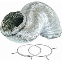 Eastman 60616 Flexible Aluminum Dryer Duct, 4 inch EASX1, 4 in. x 8 ft, Silver