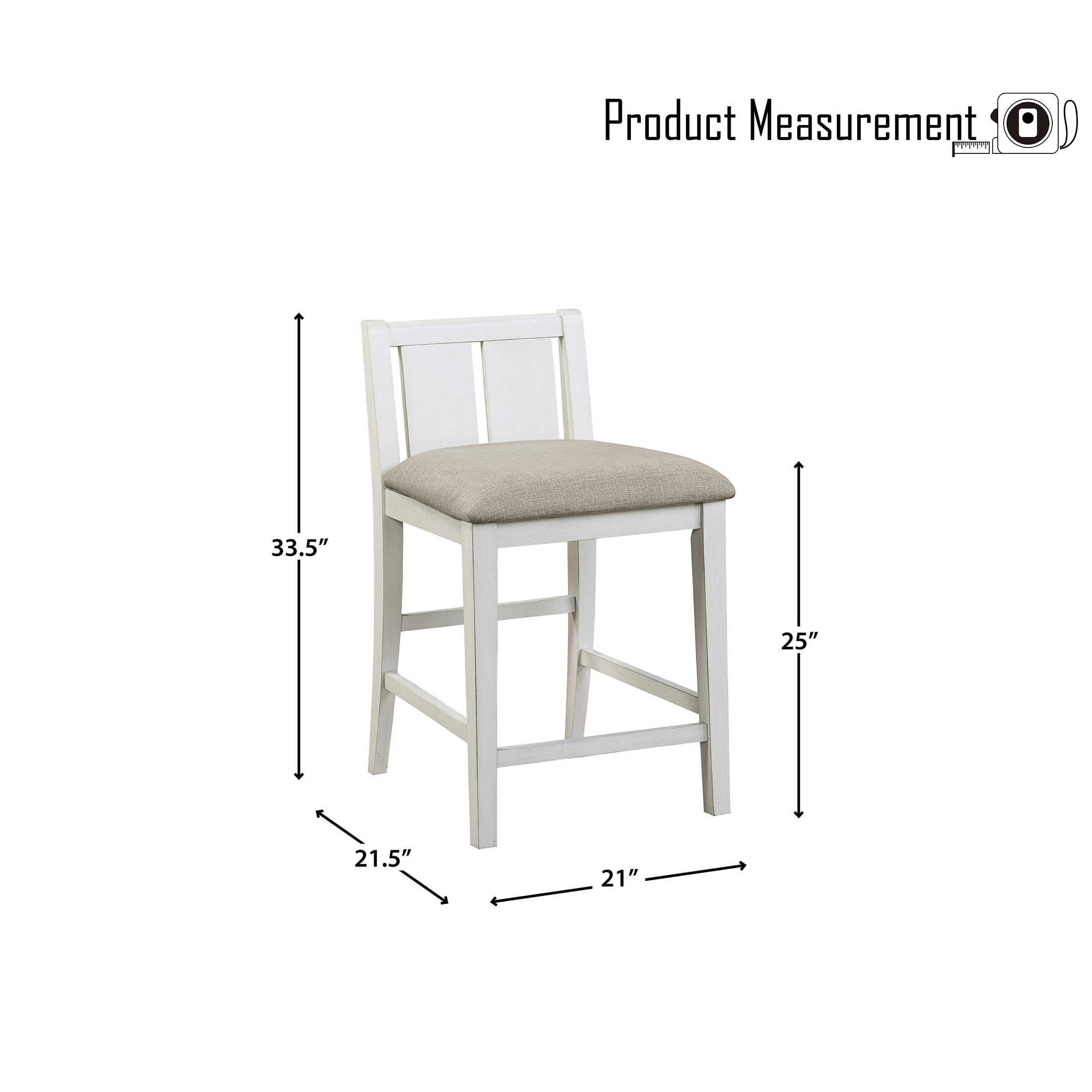 OakvillePark Malbons 3-Piece Pack Counter Height Dining Set, Gray/White