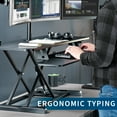 thumbnail image 4 of VIVO Black 48" Standing Desk Riser with Triple 21.5" to 27" Monitor Mount, 4 of 8