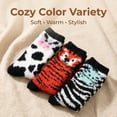thumbnail image 2 of Colorfut Women's 3-Pairs Cozy Microfiber Anti-Skid Soft Colorful Patterned Fuzzy Crew Socks&nbsp;Slipper (with non-slip silicone grippers) FZ41-B, 2 of 6