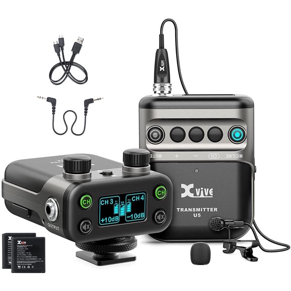 XVIVE U5 Camera-Mount Digital Wireless Omni Lavalier Microphone System for Cameras