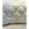 thumbnail image 3 of Yellow and White Down Alternative Comforter, Snowflakes Design with Swirls and Curves on Yellow Toned Backdrop, Microfiber Quilt for All Season, 5 Sizes, Marigold Yellow Tan, by Ambesonne, 3 of 3
