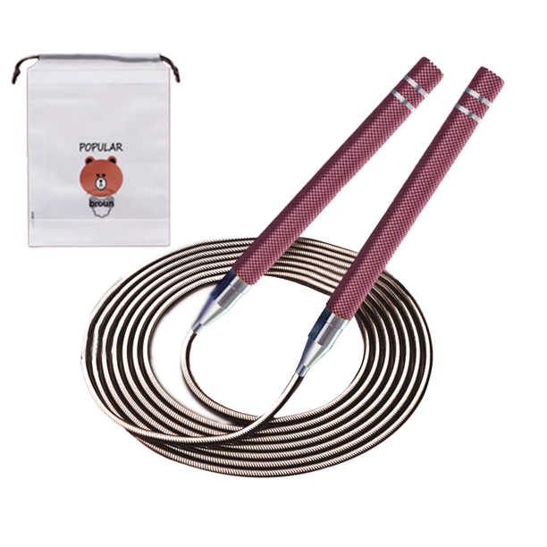 Cuerda para saltar ajustable con autobloqueo: con cuerdas de 2 velocidades para ejercicio físico, entrenamiento MFZFUKR CPB-DE-SSW885-3