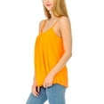 thumbnail image 3 of SSOULM INCH & FIT Women's Sleeveless Pleated Chiffon Layered Cami Tank Top Blouse with Plus Size Made in USA, 3 of 4