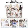 thumbnail image 2 of Tote Bag for Women - Cartoon Pug Dog Shoulder Bag - Large Utility Work Duffle Bag with Zipper Handbag for Travel, Work, Sprots, 2 of 5