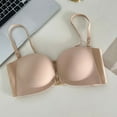 thumbnail image 5 of Wang6 Front Hook Closure Convertible Bras for Women Wireless Push up 3/4 Cup Tshirt Bras Seamless No Underwire Everyday Bralettes Beige S, 5 of 8