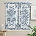 thumbnail image 3 of Mandala Pattern Retro Blue Small Curtain Rod Pocket Short Curtains Half Drapes Partition Cabinet Door Window Curtains Home Decor, 3 of 6