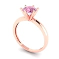 thumbnail image 2 of 1 ct Round Cut Simulated Pink Diamond Solitaire 18K Rose Gold Womens Engagement Ring, 2 of 5