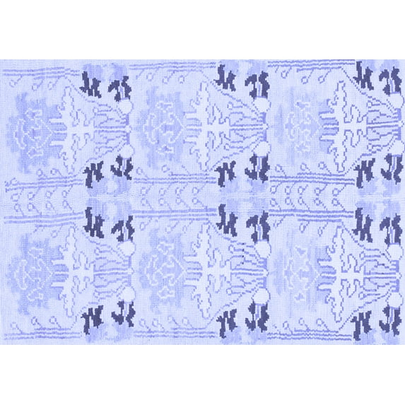 Ahgly Company Machine Washable Indoor Rectangle Abstract Blue Modern Area Rugs, 5' x 7'