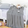 thumbnail image 5 of Ntbay Natural Bamboo Cable Knit Toddler Blanket, Soft and Cooling Touch Baby Blanket, 30" x 40", Silver Gray, 5 of 5