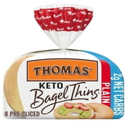 Thomas' Keto Plain Pre-sliced Bagel Thins, 8  count, 13 oz Bag