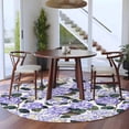 thumbnail image 3 of Round Rugs 5Ft, Purple Spring Floral Round Area Rug Washable Indoor Throw Carpet, Watercolor Flowers Pastoral Soft Non Slip Circle Rug for Cabinet Bathroom Home Decor Aesthetic, 3 of 8