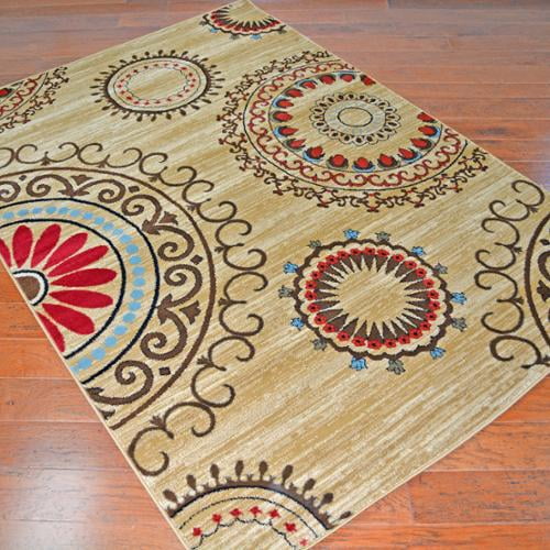 8 x 10 Mayberry Rugs CITY City Kaleidoscope contemporary Area Rug Beige