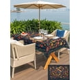 thumbnail image 5 of Outdoor Tablecloths with Umbrella Hole & Zipper, Boho Flowers Tablecloth Rectangle 60x84 Inch, Spring Abstract Watercolor Floral Leaf Waterproof Table Cloth, Patio/Pool/Picnic Table Covers, 5 of 8