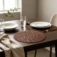 thumbnail image 6 of Doghiosgha Woven Round Placemat Hollow Table Mat Heat Resistant Placemat for Wedding Party Dinner Table Decor, 15 Inch, Coffee, 6 of 6