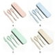 thumbnail image 4 of Juego de vajilla de paja de trigo Yuarrent cubiertos con estuche de almacenamiento Verde Type3 NO3, 4 of 6