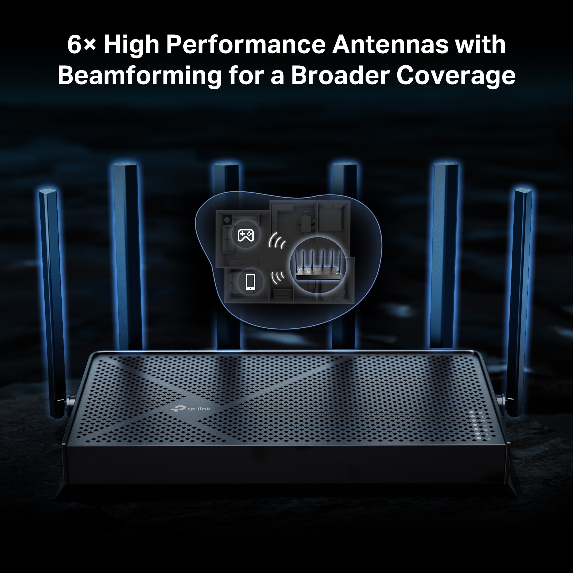 TP-Link Dual-Band BE6100 Wi-Fi 7 Router with dual 2.5Gbps Muti-Gig Connectivity, USB 3.0, 6x External Antennas with Beamforming, Parental Controls, and HomeShield. Archer BE6100.