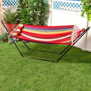 Bliss Hammocks Wide Hammock w/ Pillow & Velcro Straps - Red, Size 80 L x 48 W