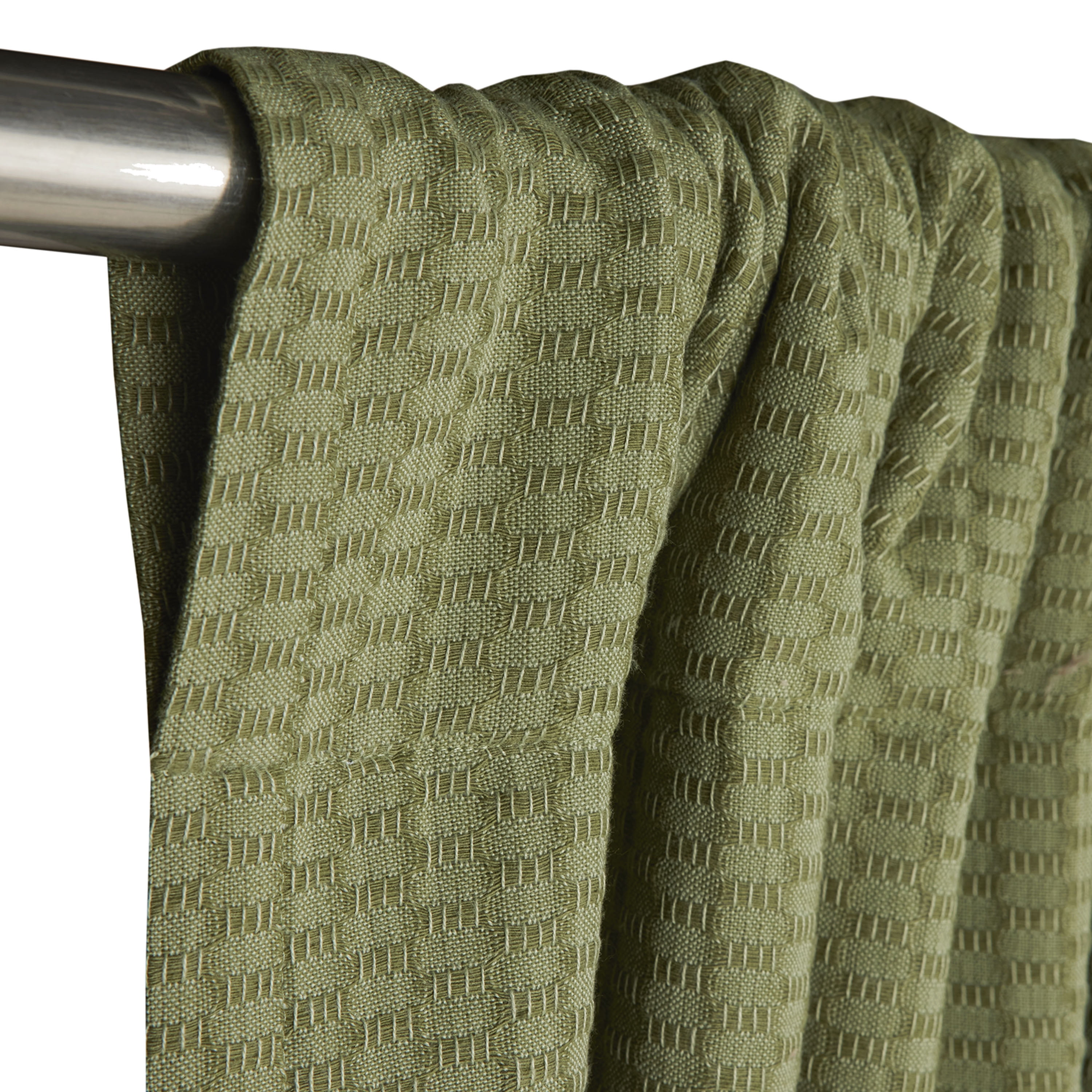 Better Homes & Gardens Micro Geo Blackout Woven Ladder Single Curtain Panel, 1-Piece, Dark Cilantro, 50" W x 95" L