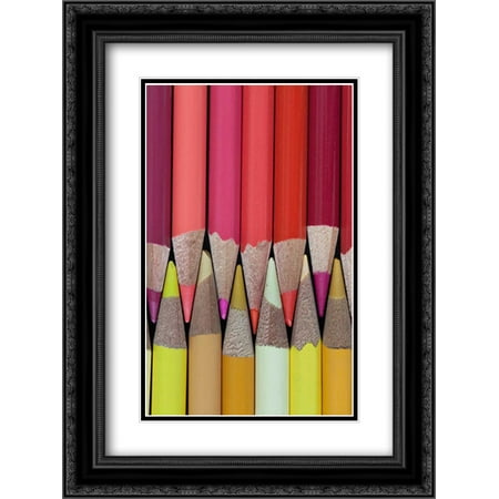 - Colored Pencils IV 2x Matted 18x24 Black Ornate Framed Art Print by Mahan, Kathy