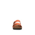 thumbnail image 3 of Women Soft Cork Cushioned Footbed PU Leather Double Strap Slider Sandal (Premium PU Orange/ 7), 3 of 4