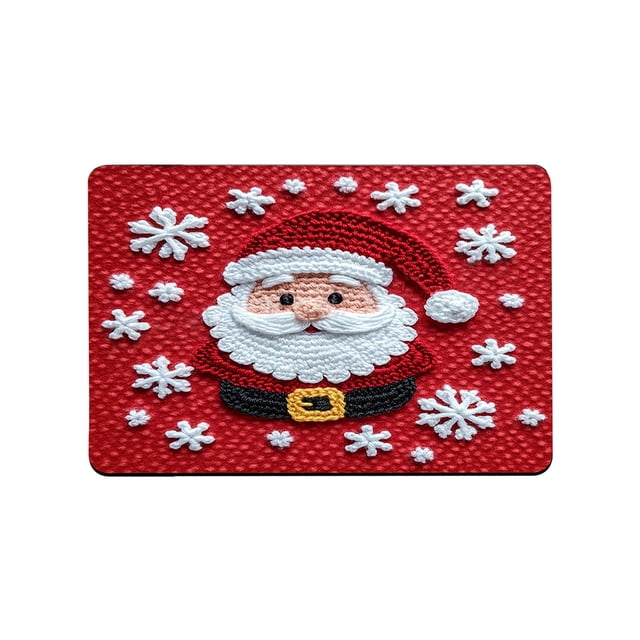 Tapis de Porte Sempervirent – Tapis d'Entrée de Vacances en Polyester Tissé, 23,6 Po x 15,7 Po, Support Antidérapant, Design Festif Multicolore