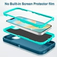 thumbnail image 4 of I-HONVA For iPhone 16e Case,[with 2 Pack Screen Protector] 3-Layer Military Grade Drop Anti-Slip Bumper Rugged Shockproof Dustproof Protection 6.1 inch Phone Case for Apple iPhone 16e,Turquoise, 4 of 7
