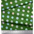 thumbnail image 3 of Soimoi Green Cotton Voile Fabric Circle Geometric Print Fabric by Yard 56 Inch Wide, 3 of 5