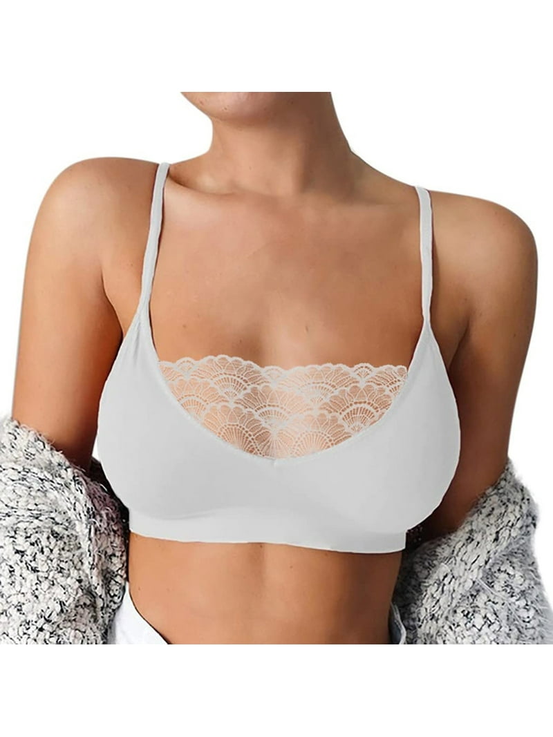 overskydende papir Føde Mlqidk Fashion Sexy Lace Side Thin Straps Bottoming Tube Top Solid Color  Lace Stitching Bra Womens Lace Bralette - Walmart.com