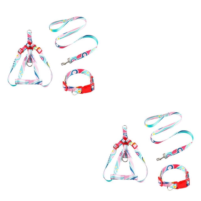 Collar para mascotas Greeniant 3 unids/set correa de aleación de Zinc ajustable rosa M 1,5x120 cm