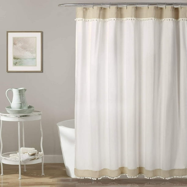 Lush Decor Adelyn Pom Shower Curtain, Stylish Shower Curtains Uk