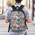 thumbnail image 5 of Uemuo French Food Printed Durable 17-inch Student Backpack - Lightweight, Waterproof, Adjustable Straps, Ideal for School, Work, Travel, 5 of 5