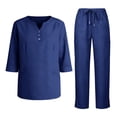thumbnail image 3 of Minjewel Women's Short Sleeve Round Neck Scrubs for Women Set with Pockets, Breathable Scrub Set for Nurses, Caregivers & Medical Professionals,Navy 2XL, 3 of 7