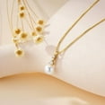 thumbnail image 3 of Turandoss Pearl Necklaces for WomenDainty Gold Pearl Choker Pendant Necklace for Women Trendy Simple Elegant Gold Cubic Zirconia Bridal Wedding Necklace for Womens Jewelry Bridesmaid Proposal Gift, 3 of 8