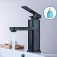 thumbnail image 2 of ZHIMAO Bathroom Sink Faucet Stainless Steel Basin Tap Single Cold Sink Faucet Square Tap Kitchen Counter Basin Faucet Black, 2 of 9