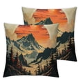 thumbnail image 2 of Acheng Mountain Decorative Pillow Covers, Mountains Forest Sun Throw Pillow Cases Square Pillowcases Set of 2 for Home Decor Living Room Sofa Bedroom Outdoor White, 2 of 6