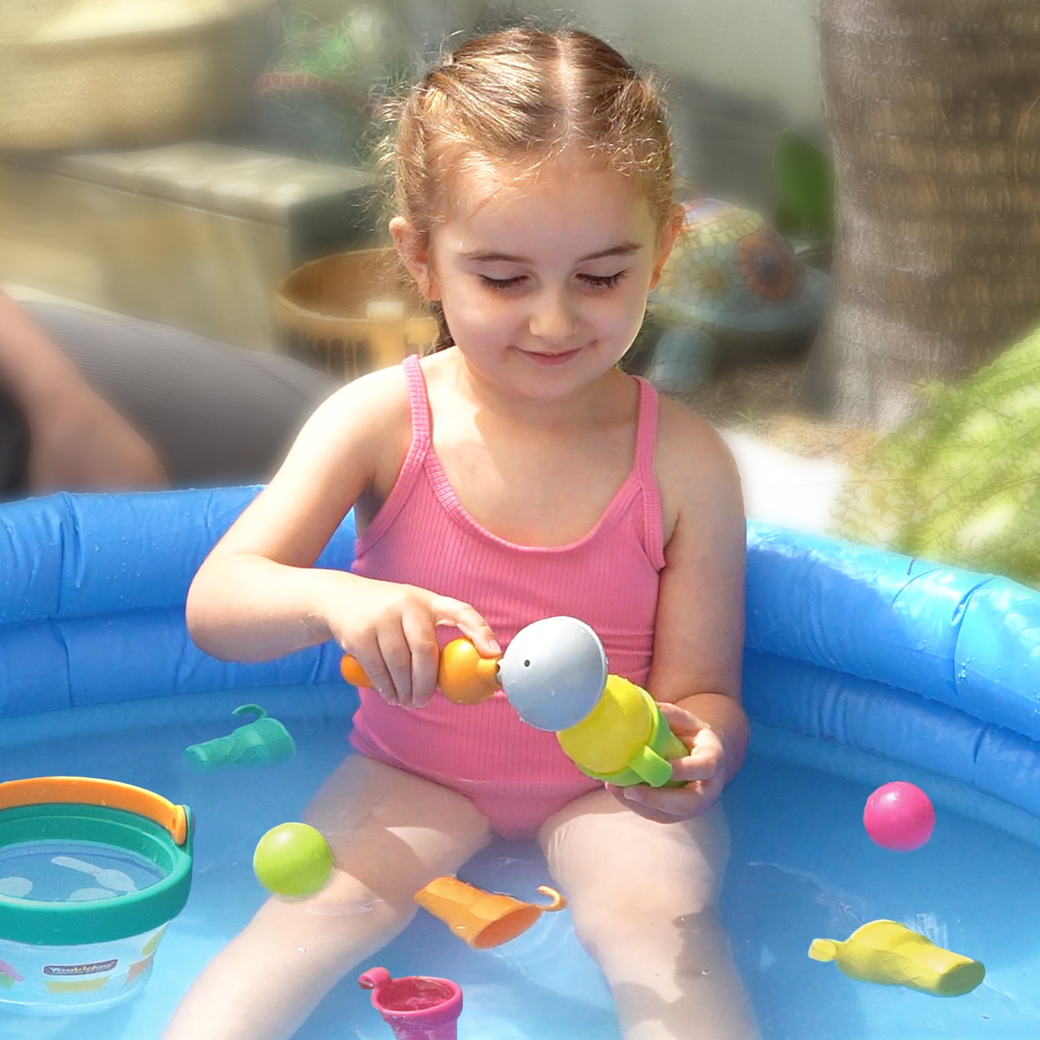 Yookidoo Ice Cream Bucket - Baby Bath Toys Scoop 'N' Splash Set with Floating Cups and Ice Cream Scooper - Water Toys for Toddlers Bathtime Fun