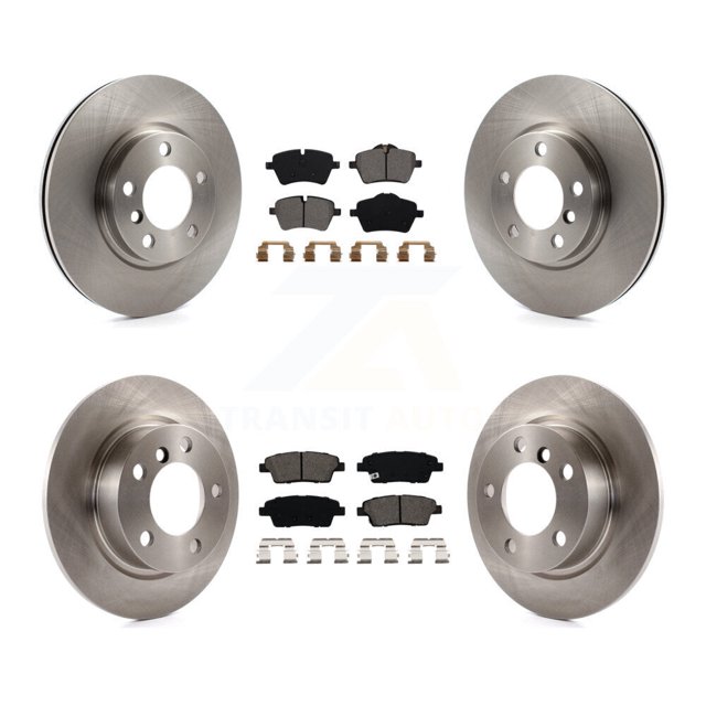 Transit Auto Front Rear Disc Brake Rotors and Semi-Metallic Pads Kit for Car Mini Cooper Countryman Paceman K8S-101470