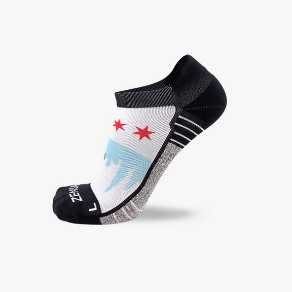 Chicago Flag Skyline Socks (No Show) S / White