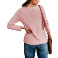 thumbnail image 4 of Long Sleeve Spring Autumn Women Lightweight Knit Sweater Female Round Neck Pullover, 4 of 5