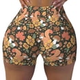 thumbnail image 2 of Sikiie Squirrel Mushroom Yellow Flower Workout Shorts Women Scrunch Butt Gym Shorts Seamless High Waist Tummy Control Yoga Biker Athletic Shorts-XX-Large, 2 of 8