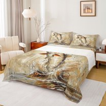 Castle Fairy Big Bass Fish 4 Pieces Queen Sheet Sets for Kids Teens Adults,Fishing Theme Ultra Soft Flat Sheet,Lake House Queen Fitted Sheet,Lightweight Room Decor