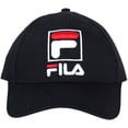 thumbnail image 2 of Fila Unisex Heritage Adjustable Baseball Cap hat with Embroidered Logo Black, 2 of 4