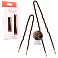 thumbnail image 2 of UYGDUY-Velvet Coated French Hair Pin, Non Slip Bobby Pins for Women, Premium French Hair Pins for Buns, Updos, Weddings, Extensions and Wigs, 20 Count, Brown, 2 of 2