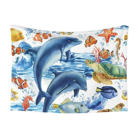 Naloa Marine Animals Dog Blanket 3 Sizes Cat Blanket for Indoor Cats Large Medium Small Dog Gifts-Medium