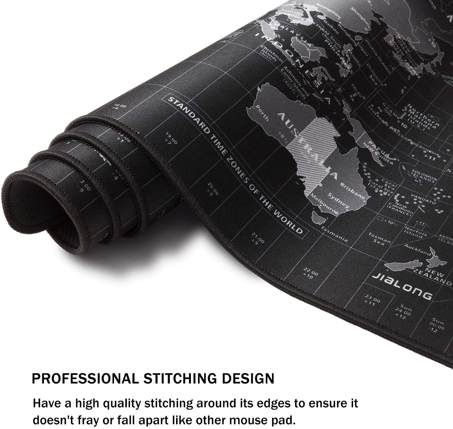 AUBEAMTO Extended XXXL-Size Gaming Mouse Pad - 35.5"x15.8"x0.08" Dimension - Portable with Extended XL Size - Non-slip Rubber Base - Special Treated Textured Weave with Precision Control (worldmap)