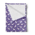 thumbnail image 2 of Fantasy World Soft Flannel Fleece Throw Blanket, Dreamy Unicorns Pattern with Rainbow Mane, Cozy Plush for Indoor and Outdoor Use, 50" x 60", Blue Violet Multicolor, by Ambesonne, 2 of 5