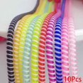 thumbnail image 2 of xinxixnxx 10PCS Pure Colorful Spiral Phone USB Data Charging Cable Cable Protector Cable Wrap Cord Wrap Protector Winder, 2 of 7