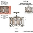 thumbnail image 3 of Minka Lavery 3585 Hexly 3 Light 16" Wide Semi-Flush Drum Ceiling Fixture - Coal, 3 of 6