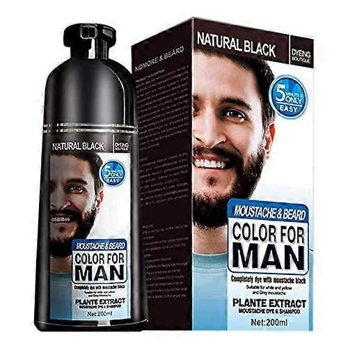 Champú para barba de 200 ml para eliminar las canas y restaurar el color, fórmula suave e hidratante.